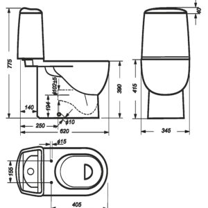 BEST СOLOR BLACK SLDM — унитаз-компакт с арматурой GEBERIT 2 слив сиденье дюропласт с микролифтом (Sanita Lux)