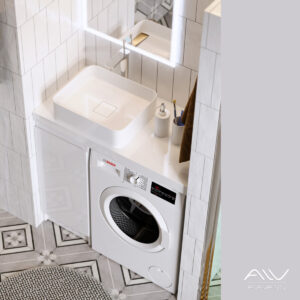 Комплект мебели для ванны Soft Silver 100 белый (Alavann)