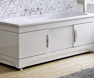 МДФ — экран Alavann MONAKO мебельный под ванну  КУПЕ белый размеры 1500/1700