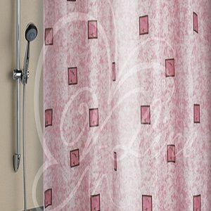 1170 — штора Вилина 180х180 полиэстер Розовая для ванной комнаты