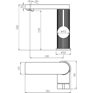 35-04L — смеситель ARGO для умывальника NERO одноручковый, черный, латунь