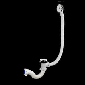 А-2008 — сифон для ванны 1 1/2″х40, «S» тип, «клик-клак», с переливом (перелив и слив-металл)