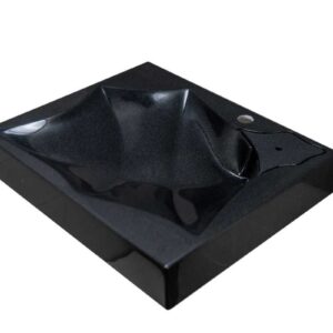 Раковина ЭЛИСТА размер 597х496х100 из литьевого мрамора черный металлик с кронштейнами (Сан Марко)