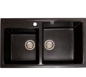 Кухонная мойка мраморная GranAlliance G-50 Черная, прямоугольная 830х480х200 мм, без сифона