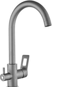 D295-44QH — смеситель DIADONNA для кухни, с возможностью подключения питьевой воды, D-35mm, латунь, графито-черный
