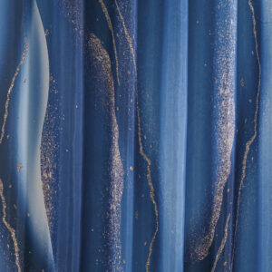 01-92 — штора САНАКС с рисунком, синие разводы, в ванную комнату, без колец — полиэстер, 180 х 180 см