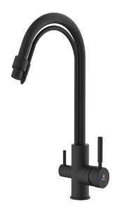 D49-19016BL — смеситель DIADONNA для кухни с возможностью подкючения питьевой воды, черный,